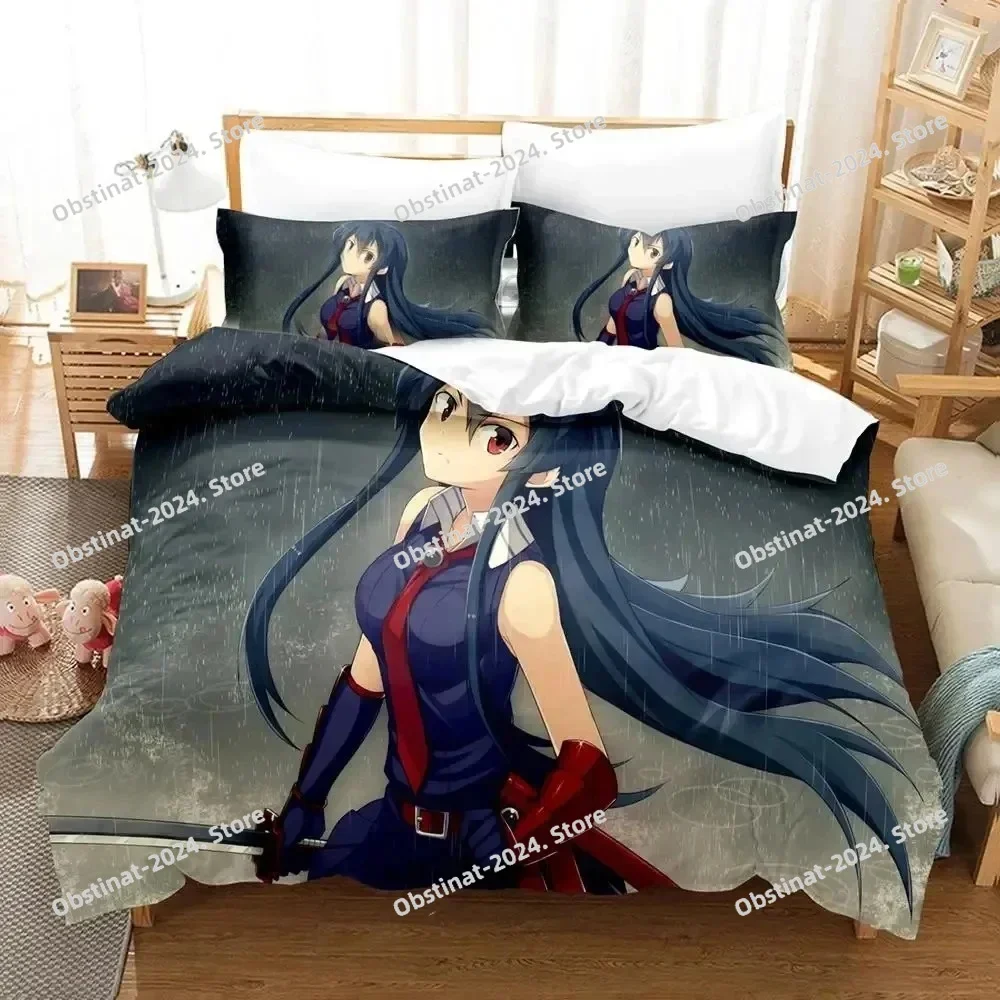 Аниме Akame ga Kill Esdeath Печатный комплект постельного белья пододеяльник наволочка комплект постельного белья простыня пододеяльник полный размер Queen King Size