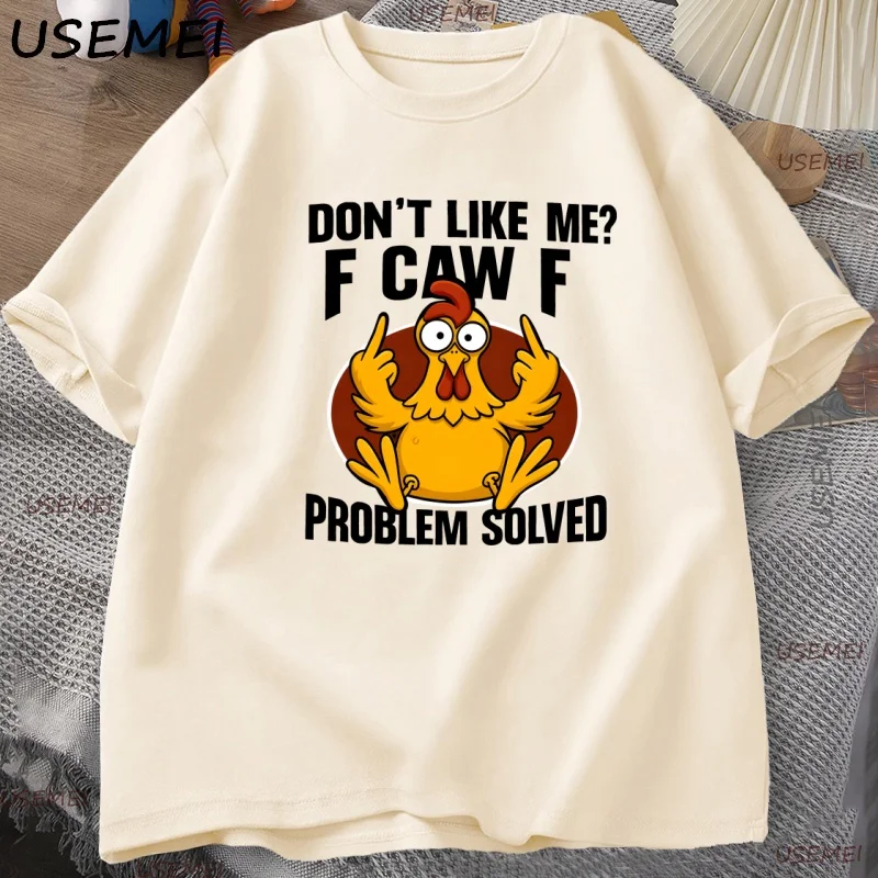 

Funny Chicken Meme T-shirt for Men Women F Caw F Tshirt Casual Cotton Short Sleeve Round Neck T Shirt Man Clothing Streetwear