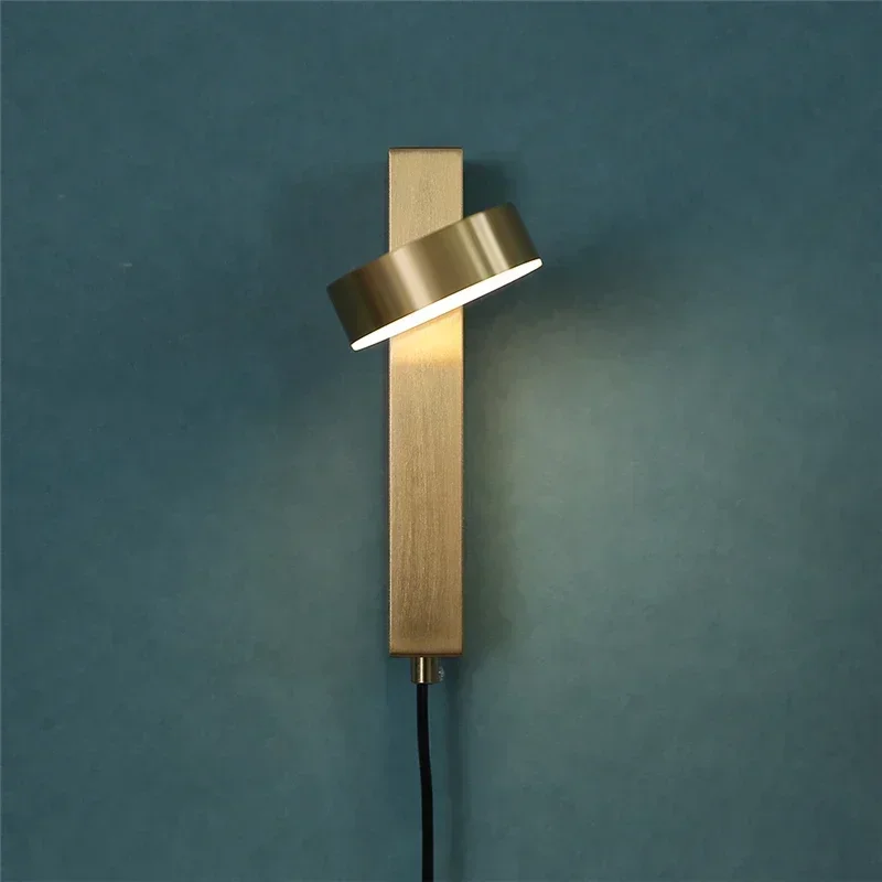 

Modern Indoor Wall Lamps Rotation Dimming Shaking Head Adjustable with Wire Switch LED Wall Lights Decor Lighting Luminaire
