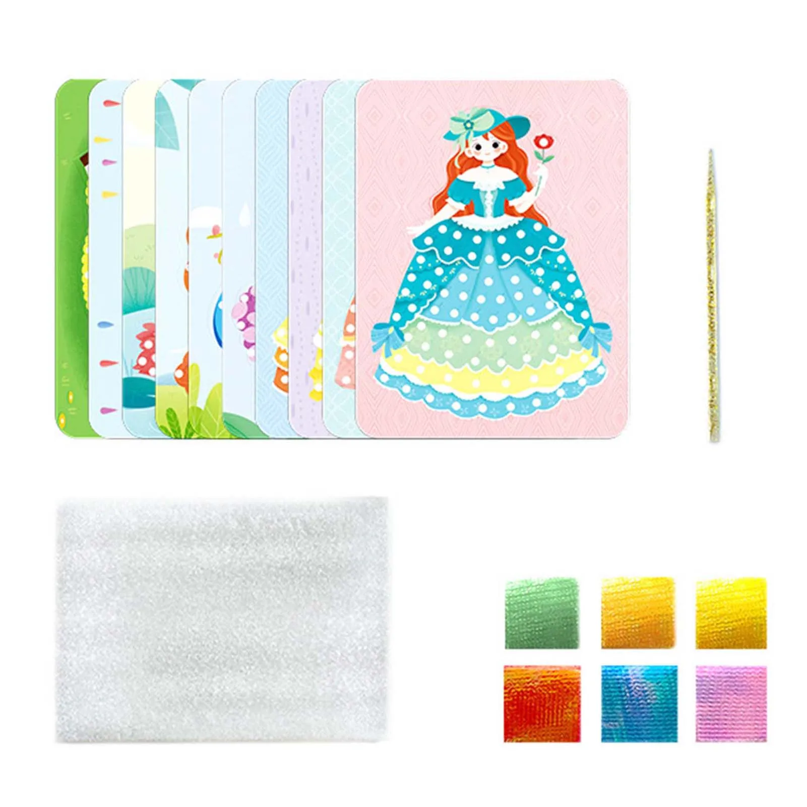 Children's DIY Princess Dress-up Sticker Book Paste Painting Toy DIY Punch Cloth Craft Dress up Sticker Book for Children Early