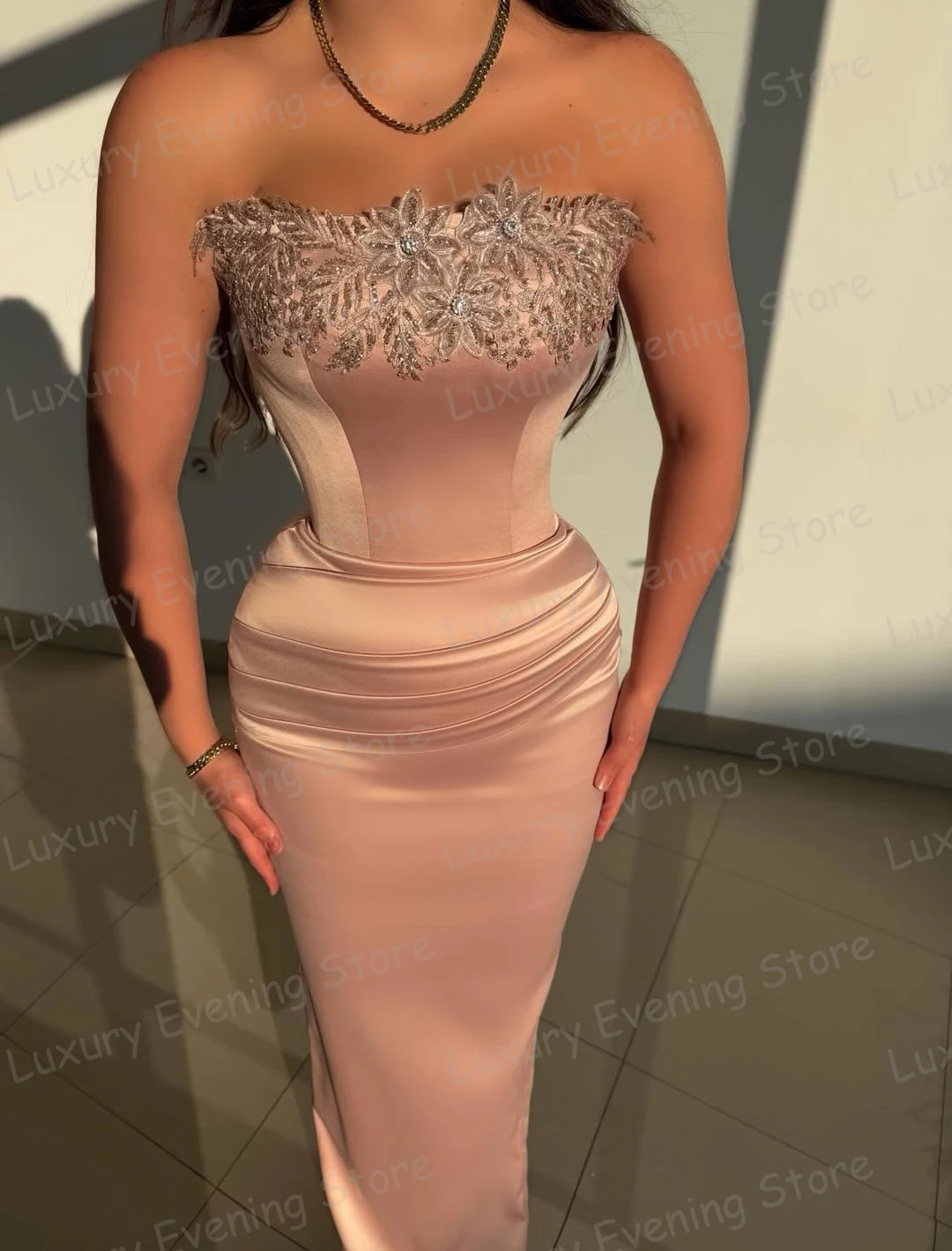 

Simple Shiny Evening Dresses Woman's Mermaid Prom Gowns Boat Neck Sequined Fashion Party 2026 Customized فساتين سهرات