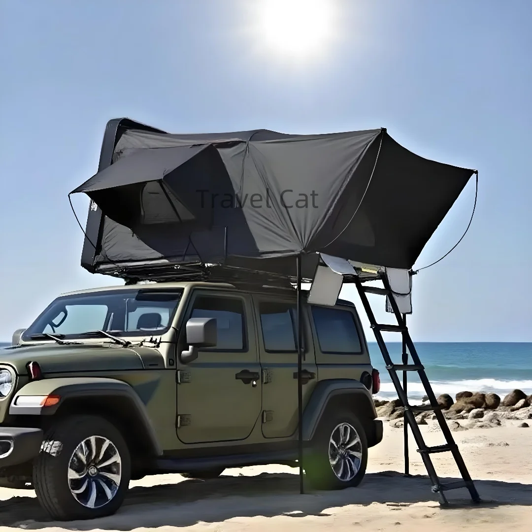 Rooftop Tent Hard Shell, Great View and Ventilation Tent for 4 Person Camping,Custom