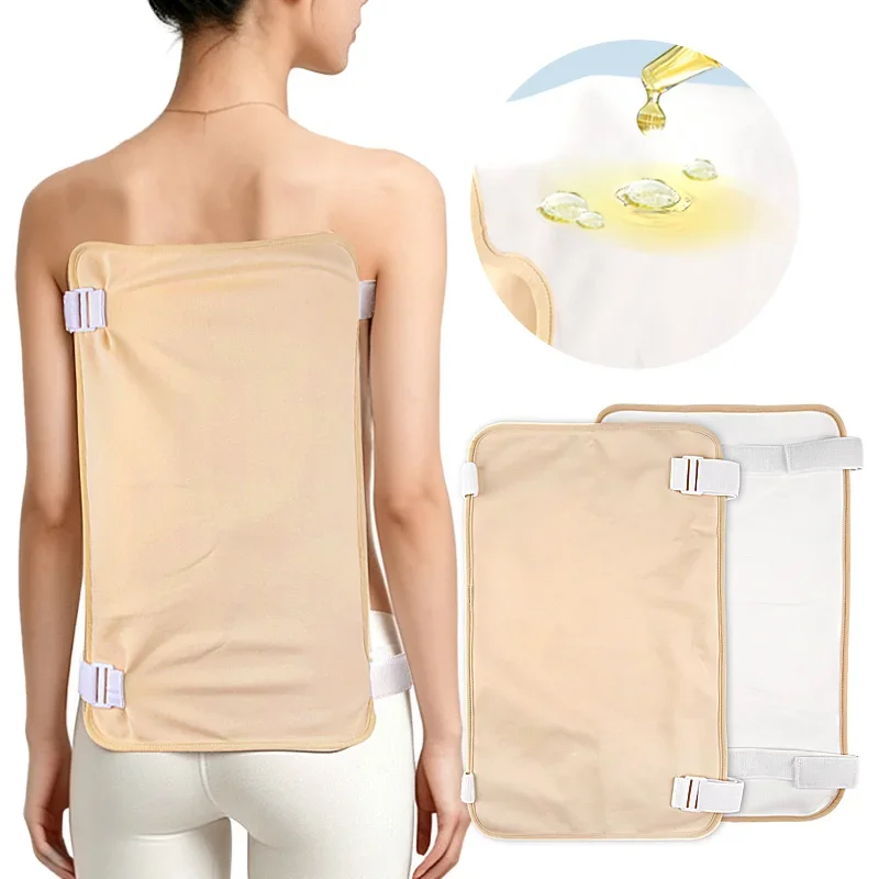 Breathable Reusable Castor Oil Back Wrap Belt, Soft Polyester Fleece Elastic Support, Hands-Free Warming Therapy Panel Care Pack