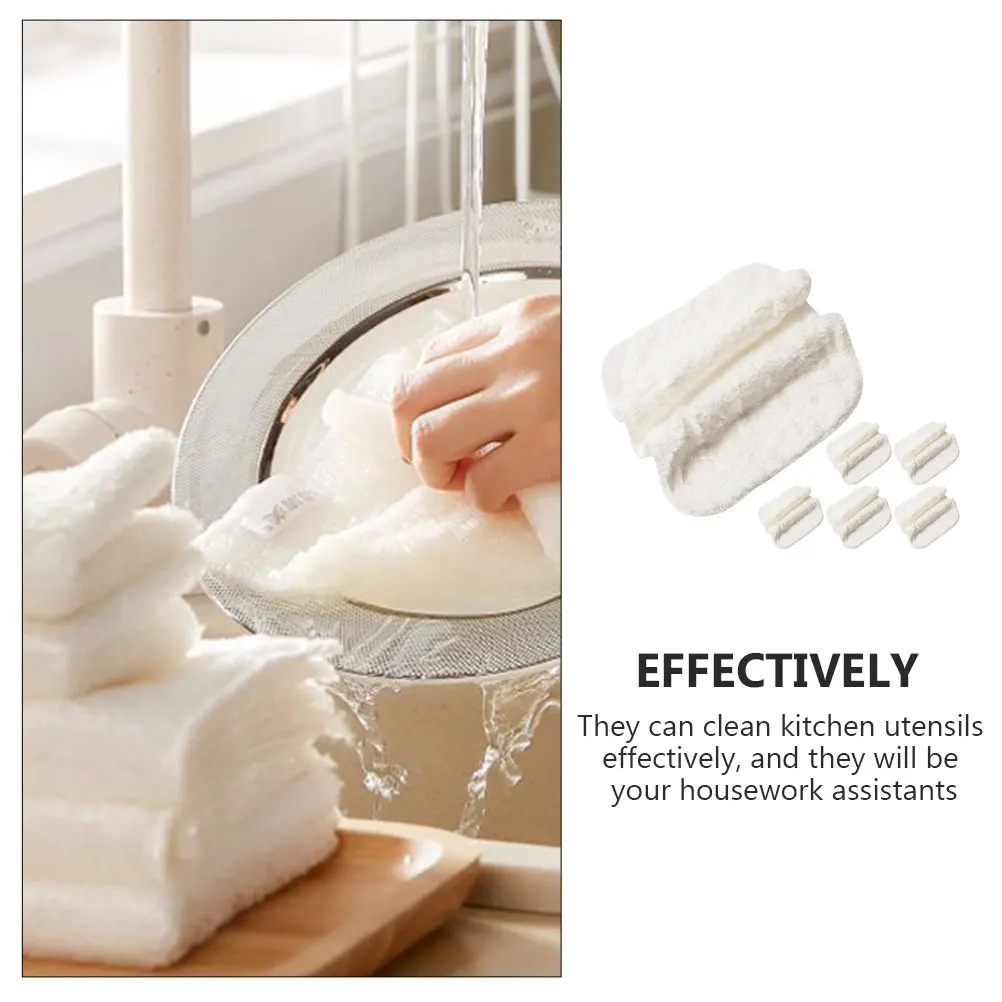 

6pcs Bamboo Fiber Dish Towels Absorbent Kitchen Cleaning Cloths Bamboo Fiber Cloths Wash Dishes Lightweight Fast Dry