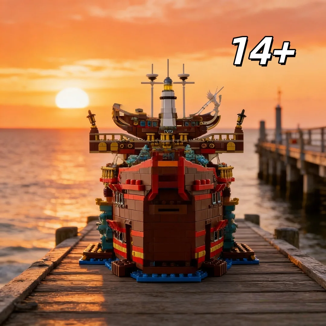 

Многослойный конструктор-реконструкция древнего пиратского корабля, крупномасштабная модель для сборки в морском стиле, элитный подарок к празднику