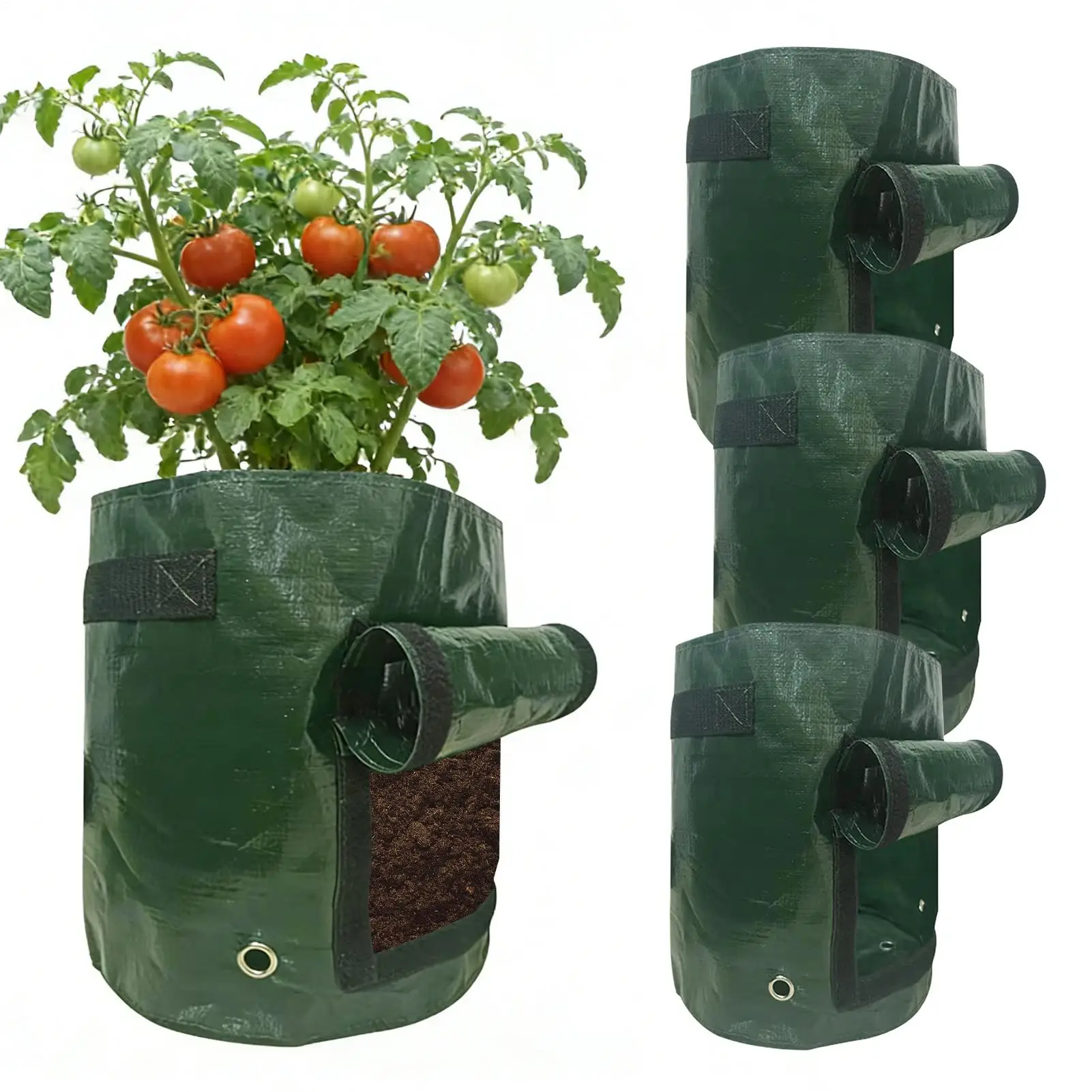 

Мешки для выращивания картофеля из полиэтилена, 4 штуки, большие контейнеры для выращивания картофеля с ручками-откидными клапанами, садовые мешки для выращивания овощей и томатов