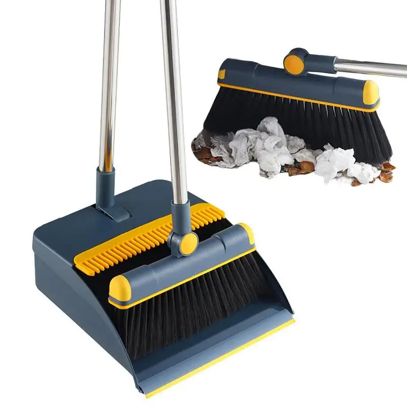 

Broom And Dustpan Set Dust Pans With Long Handle Outdoor Indoor For Office Home Room And Kitchen Household Cleaning Tool