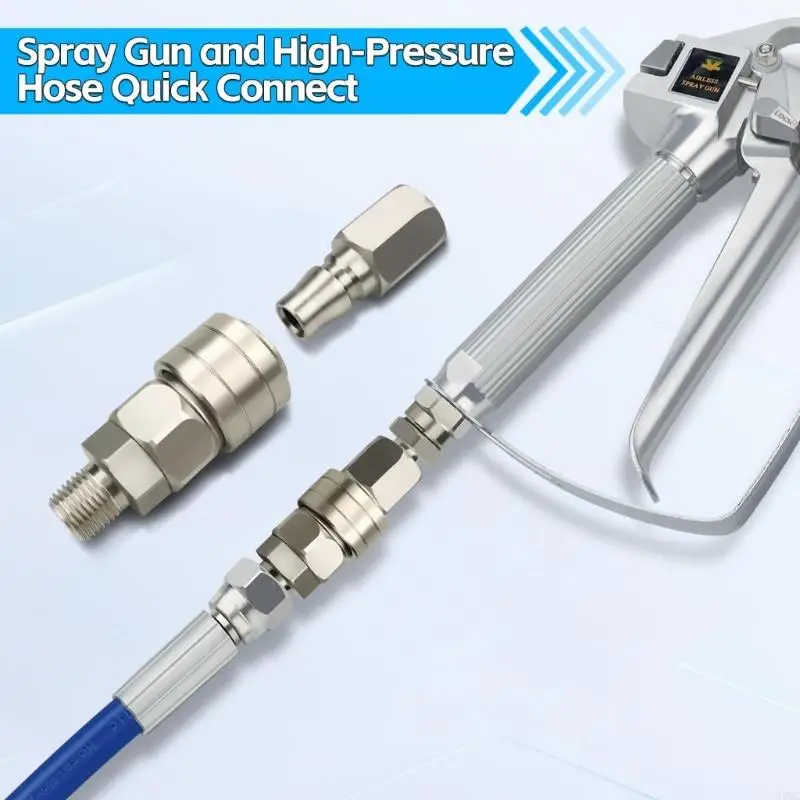 J0MC 2Pcs Airless Straight Hose Swivels Connector Universal 360 Quick Connector