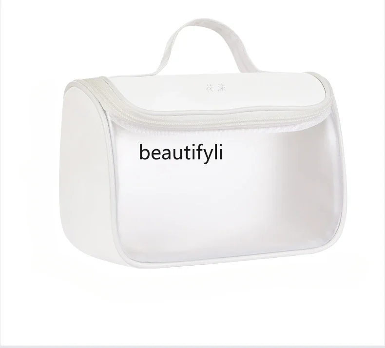 Cream white cosmetic bag travel toilet bag large capacity waterproof portable hanging cute storage bag