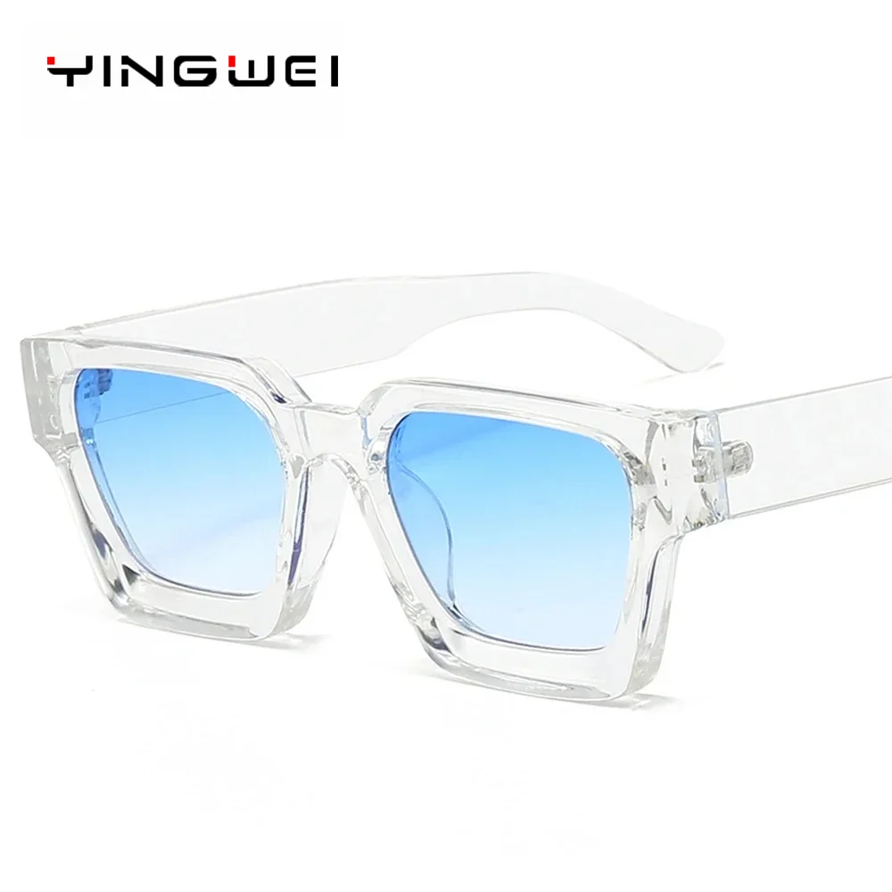 

Fashion Square Women Luxury Sunglasses Retro Gradient Blue Designer Men Trending Sun Glasses Shades UV400