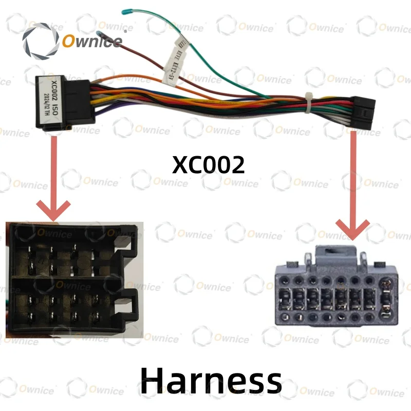 Ownice Universal Male Plug To Female Connector Wiring Harness For Pioneer AEG Audiovox Car Stereo Radio 16 Pin ISO Cable Adapter