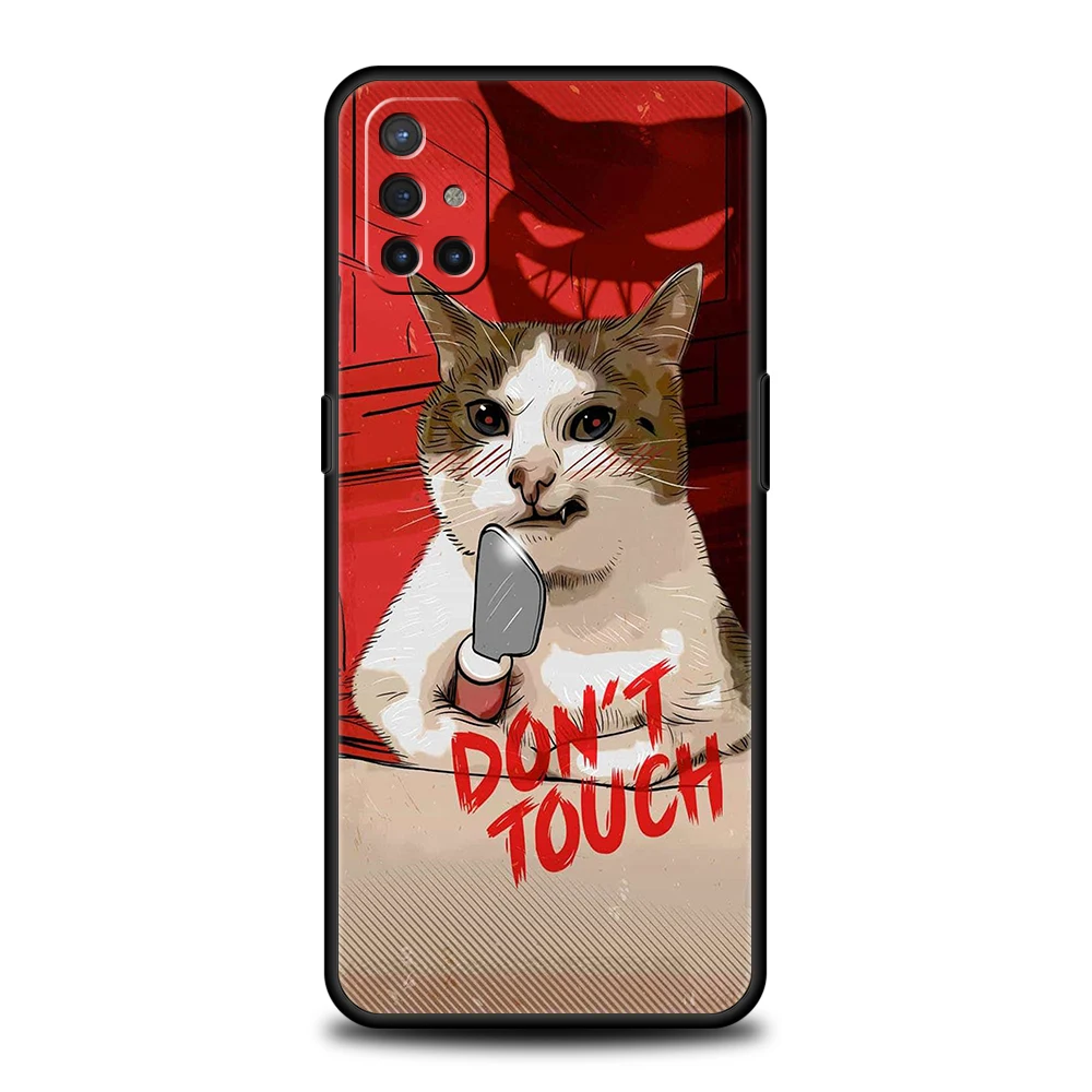 Doodle Angry Cat Phone Case For Oneplus 10T 11 R10 Nord N100 N200 N10 10 7 8 9 7T 8T 9R 9RT CE 2 Z Pro 5G Soft TPU Cover Capas