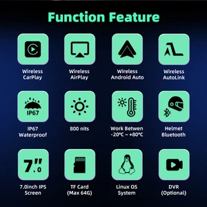 Evey -Motocycle CarPlay, drahtlose GPS -Navi, Android, Auto, vorne, hinten, doppelter Bluetooth, optionales DVR, 7.0 8 Hauptverkaufs -Lokalisierer -Motorrad - №2