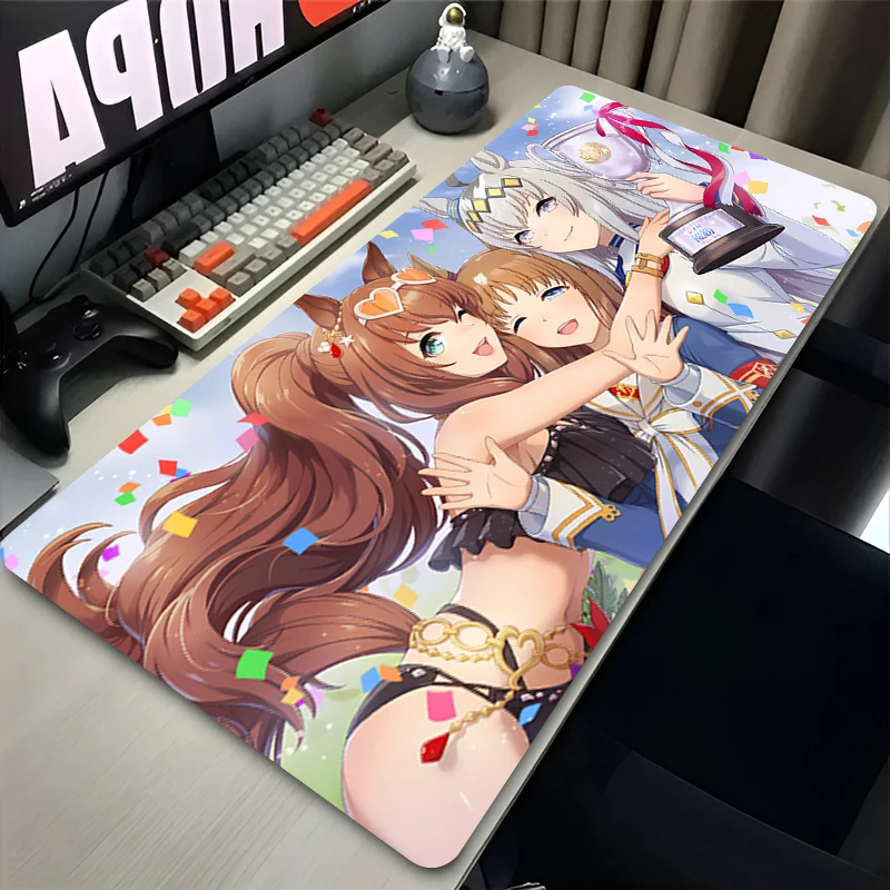 Oguri Cap Umamusume Mousepad HD الطباعة ألعاب الكمبيوتر قفل الحافة عدم الانزلاق ماوس الوسادة XXL ألعاب الكمبيوتر جميلة ديربي وسادة مكتب