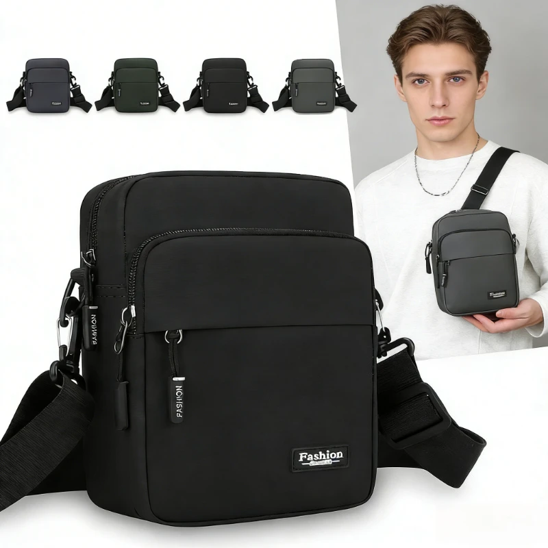 

Мужская сумка через плечо для путешествий, большая вместительная деловая сумка, водонепроницаемая нейлоновая сумка с несколькими карманами, нагрудная сумка-слинг