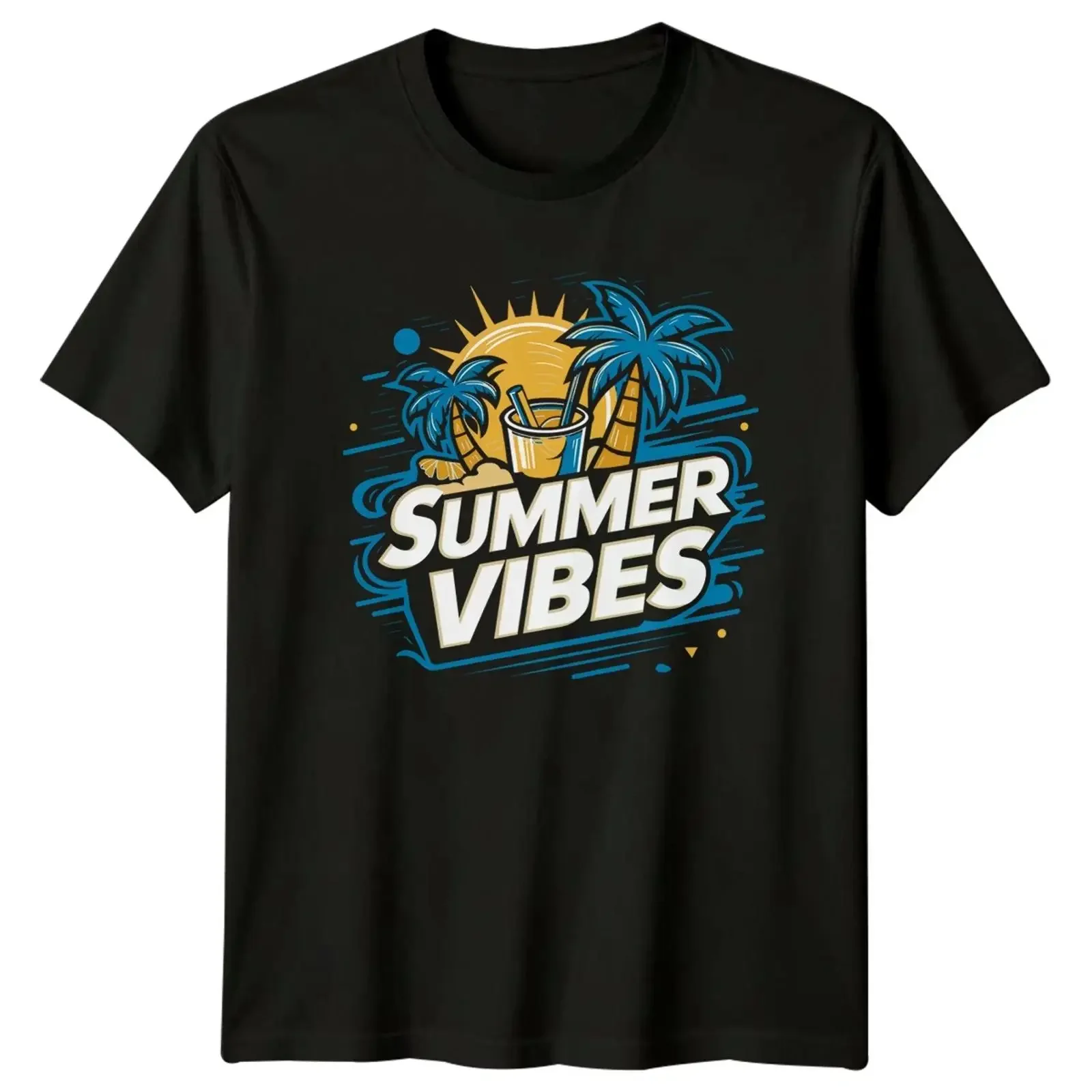 Summer Vibes T Shirt Strand Urlaub Sommer Geschenk für Sie und Ihn vintage Washed Top For Everyday Wear Stretched fashion Soft