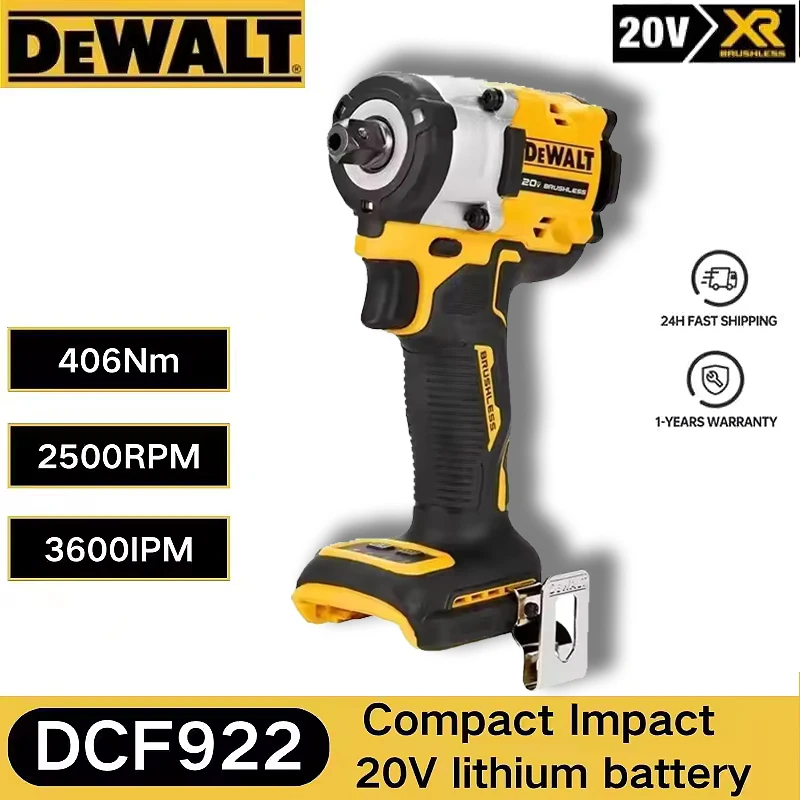 

DEWALT DCF922 Беспроводной ударный гайковерт Перезаряжаемый высокий крутящий момент 406 Нм (реверс) 1/2 "2500 об/мин Универсальный аккумулятор 20 В Электроинструменты