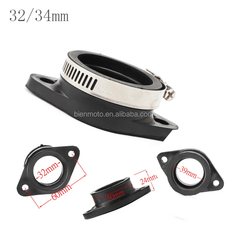 Tubo de entrada do adaptador do carburador da motocicleta, Carb Pit Dirt Bike, PWK 21mm, 24mm, 26mm, 28mm, 30mm, 32mm, 34mm, TM28 mm, 32mm, 34