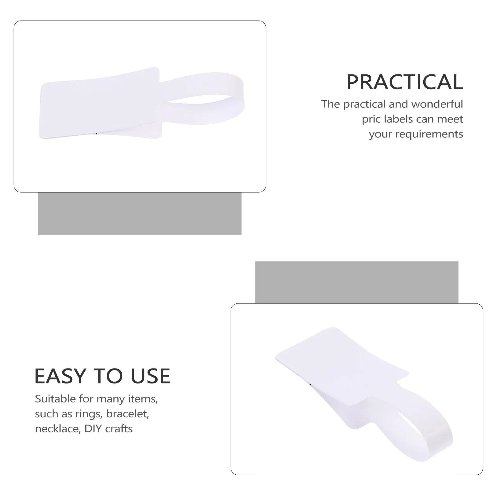 

200Pcs Jewelry Price Tags Paper Labels Square Durable Handwriting Blank Adhesive Price Stickers for Rings Bracelets Necklaces