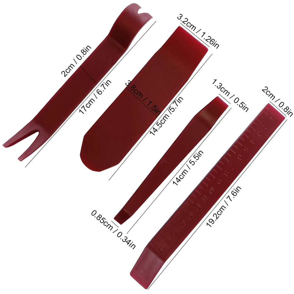 4Pcs Multiple Car Hand Tool Audio Disassembly Tool Plastic Pry Bar Door Panel Disassembly Pry Panel Interior Clip Rocker Crowbar