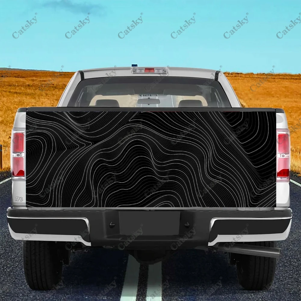 Irregular Contour Line Car Tail Trunk Protect Vinly Wrap Sticker Decal Hood Decoration Engine Cover for SUV Off-road Pickup