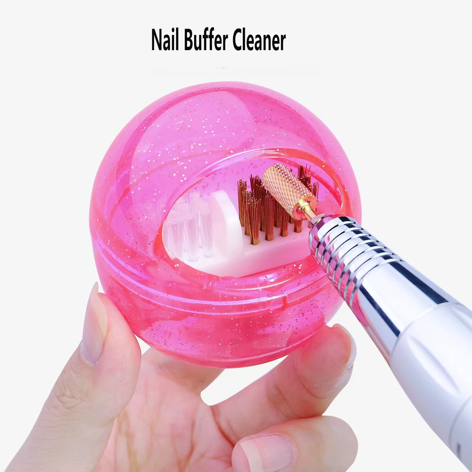 Nail Drill Bit Cleaning Brush Copper Wire Remove Dust Cleaning Case Soft Hard Drill Grinding Head Brush Cleaner Nail Art Tools