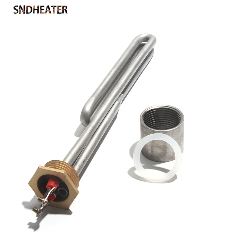 SNDHEATER Solar Water Heating Element With Probe Hole DN25/1 inch 32mm BSP Threaded 110V 220V 380V Wattage 1KW/2KW/3KW/4KW