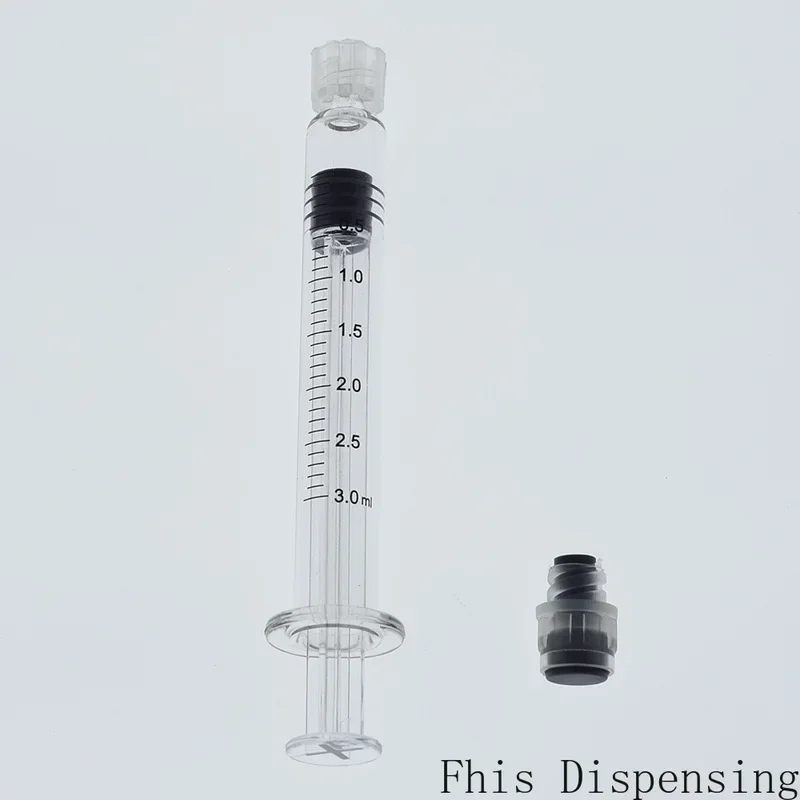 طرف علامة القياس لزيوت CBD EJuices السوائل الكيميائية (مكبس رمادي) 3 مل حقنة قفل Luer مع إبرة 22G قابلة لإعادة الاستخدام
