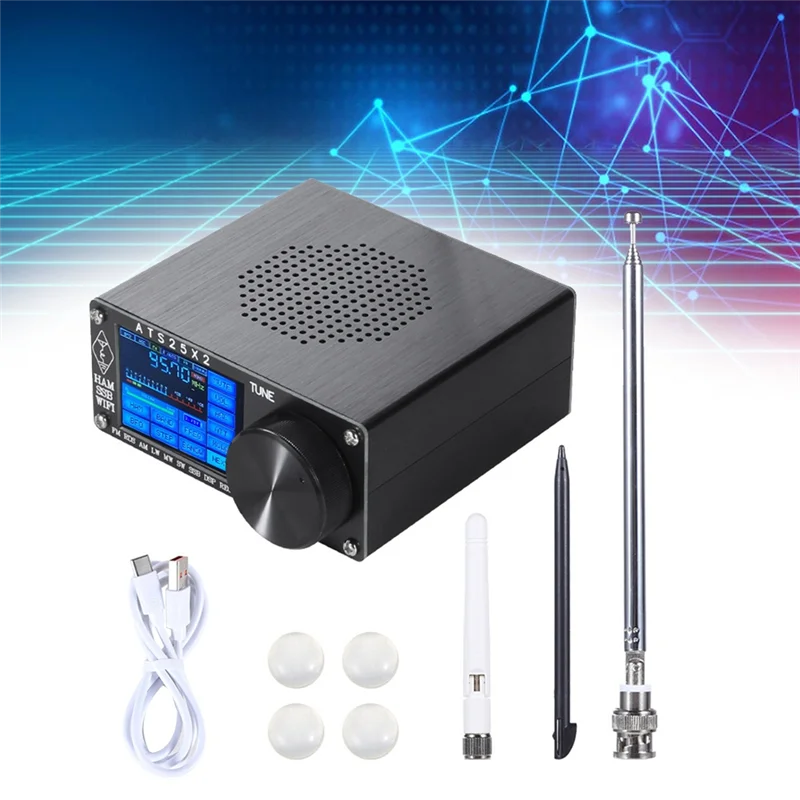 A42Z-ATS25X2 Full Band FM/LW/MW/SW/SSB Spectrum Scan Receiver Touch Screen Stereo Receiver WIFI FM RDS APP Network