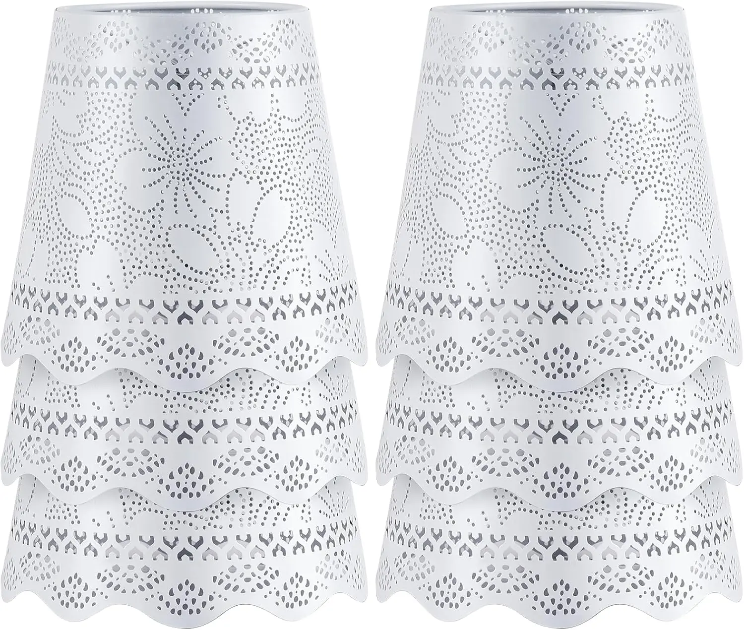 

Chandelier Lampshades Set of 6, Small Metal Lamp Shade 3.9" Top x 5.9" Bottom x 5.5" High, Fit for Candelabra Bulbs, Cli