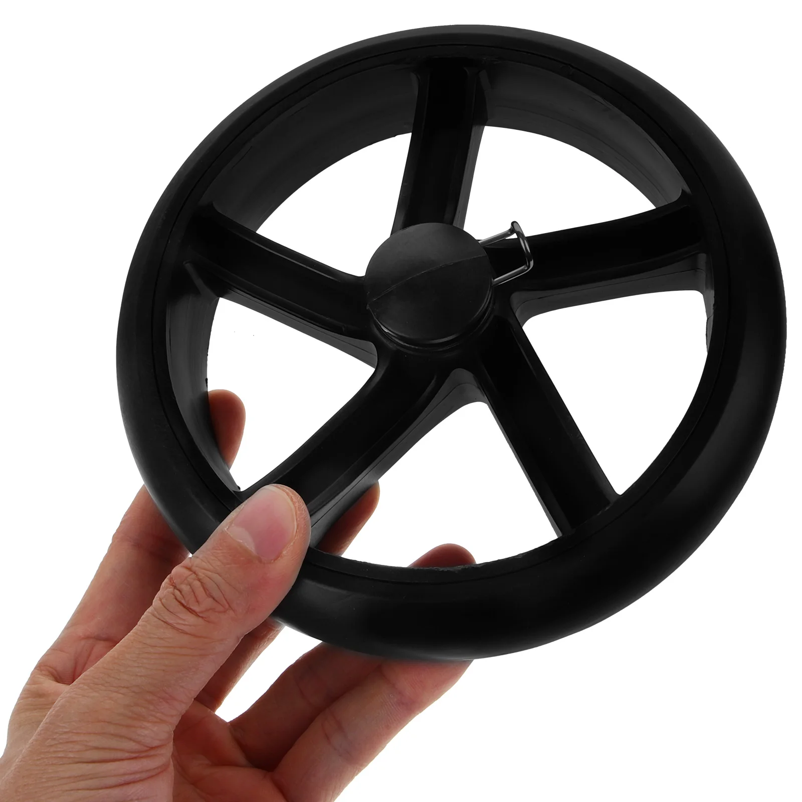 

2pcs Black Grocery Cart Wheels Foldable PU Bearings Replacement Rolling Small Utility Trolley Stairs Climbing Hardware