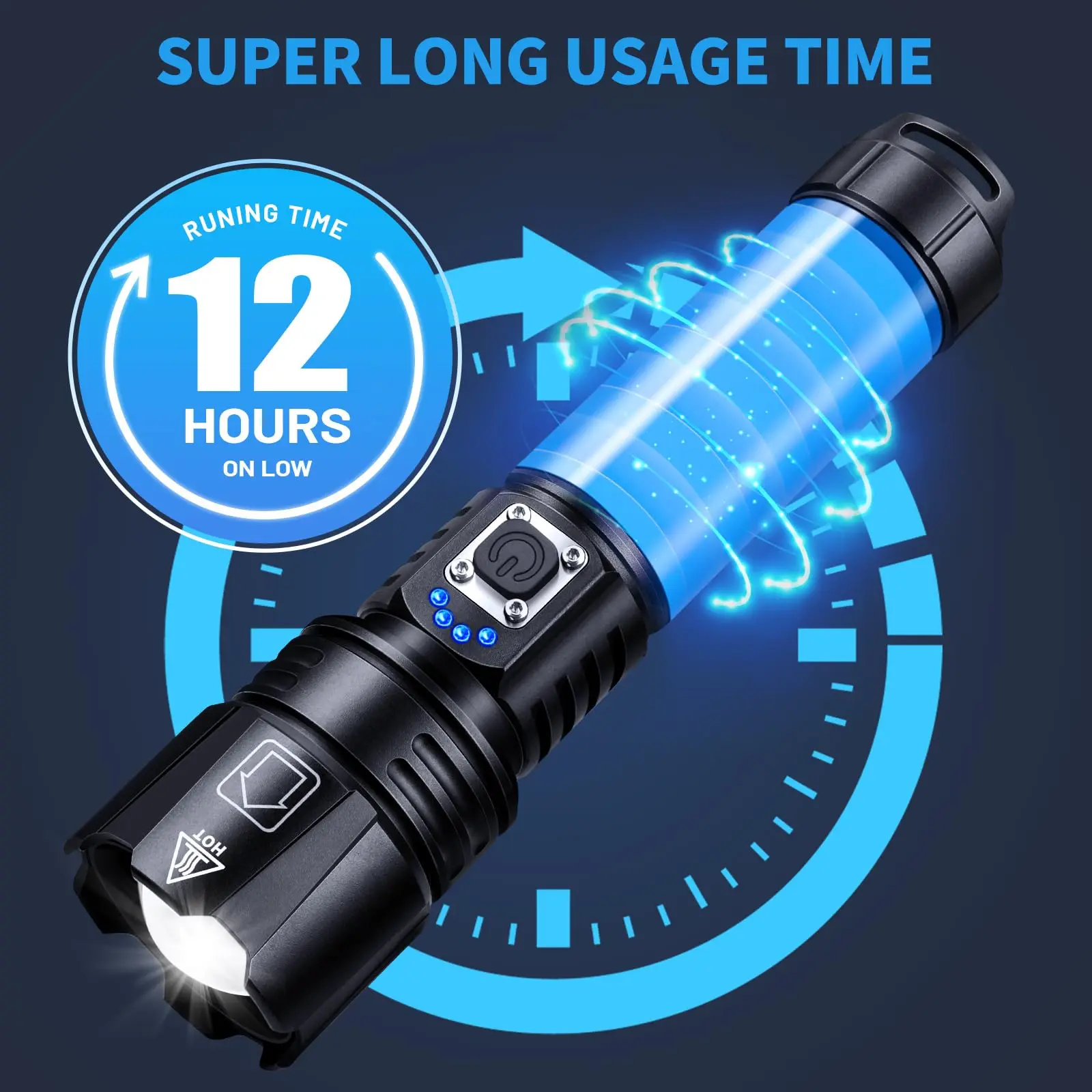 Rechargeable Flashlights High Lumens, 990,000 Lumen Brightest Led Flashlight with 5 Modes , Powerful Waterproof FlashLight