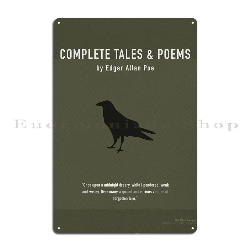 Complete Edgar Allan Poe Metal Plaque Create Vintage Decoration Printing Wall Plaque Tin Sign Poster