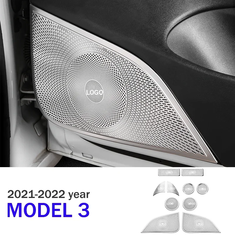 

Car Door Loud Speaker Sticker For Tesla Model 3 2021 2022 Auto Styling Interior Decorative Cover Trim Accessories