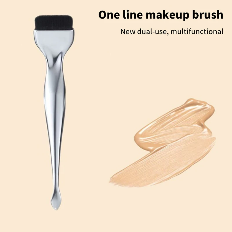 Brocha de maquillaje con cuchara de excavación, base recta, ligera, sin rastro, corrector, máscara Facial, herramientas de maquillaje multifuncionales