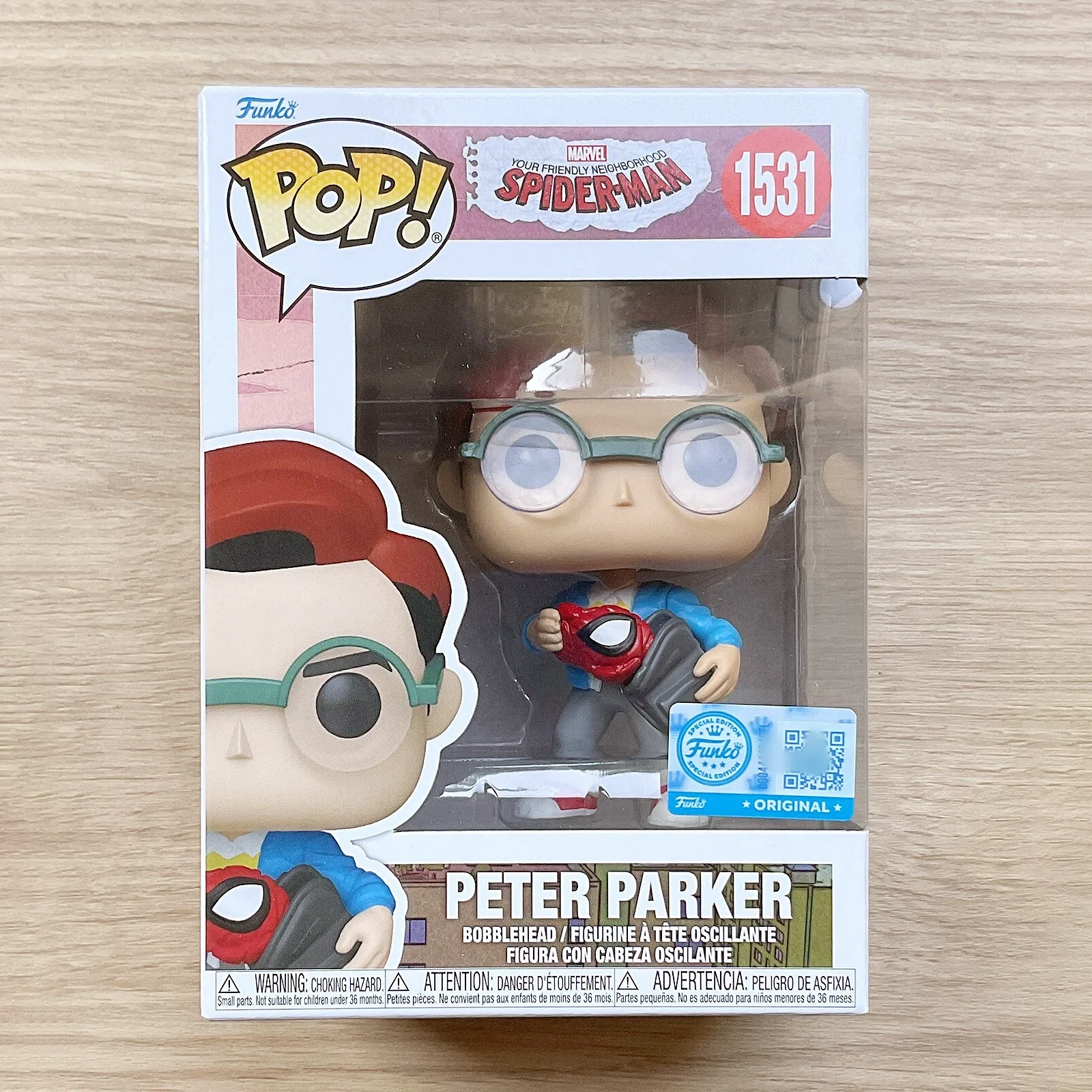 Funko Pop Homem-Aranha Peter Parker # 1531 figuras de ação marvel 4.2 polegadas figura de vinil colecionável edição limitada modelo brinquedo presente