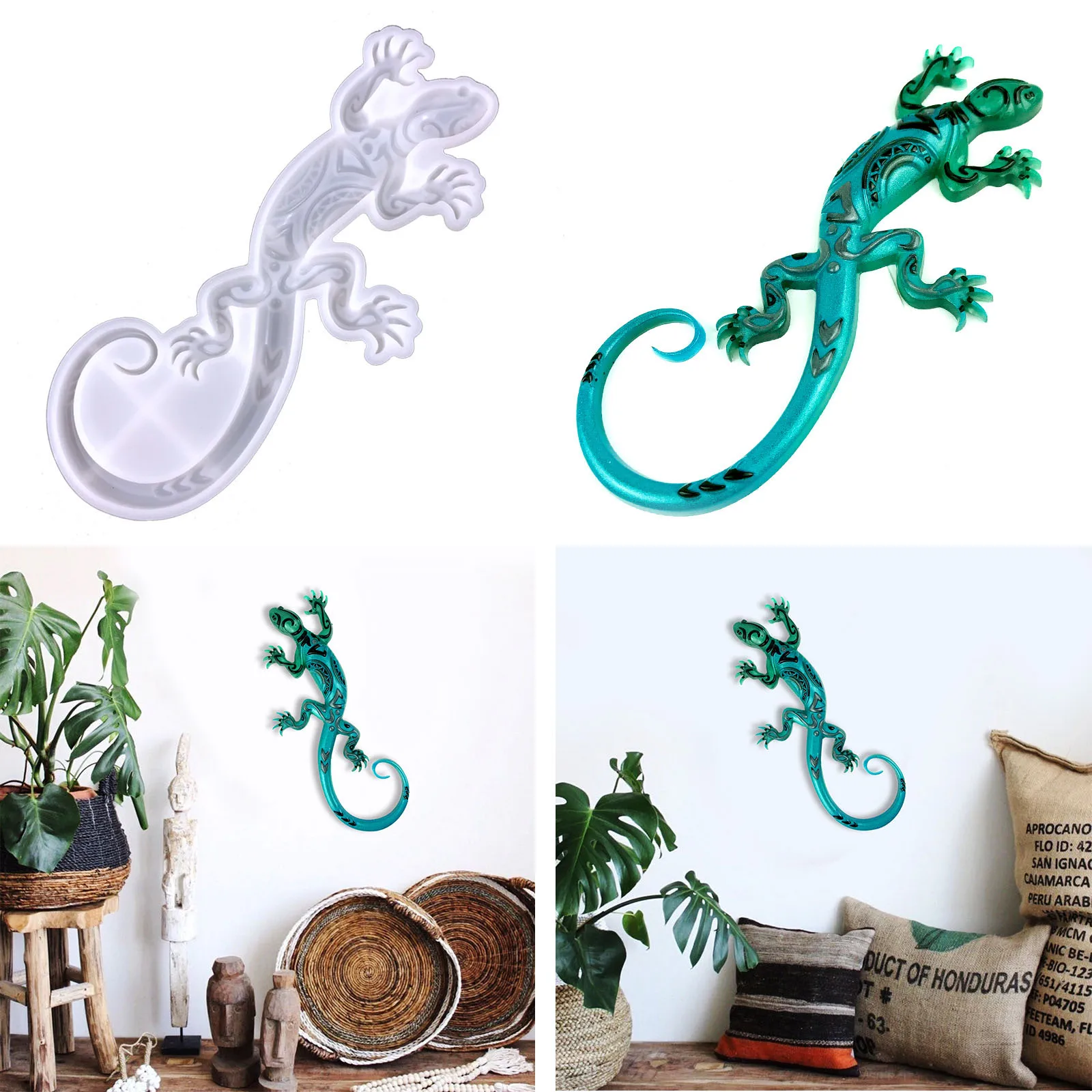 3D Lagarto Silicone Moldes DIY Handmade Home Art Decoração Ornamento Epoxy Resina Molde Animal Sapo Caracol Fazendo Molde De Gesso