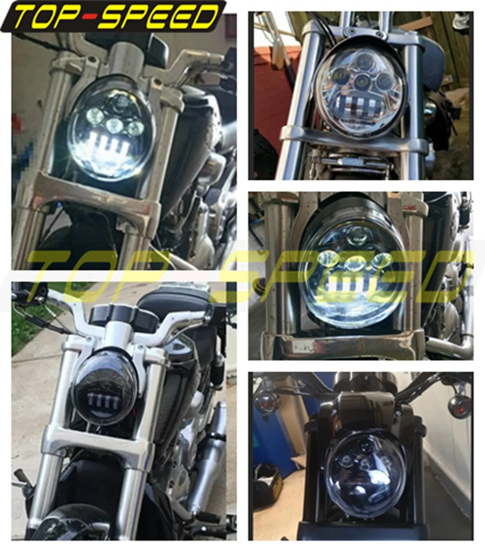 For Harley Muscle CVO V-Rod Street Rod VRSCSE VRSCSE2 VRSCR VRSCX VRXSE Motorcycle Polycarbonate Head Light Front LED Head Lamp