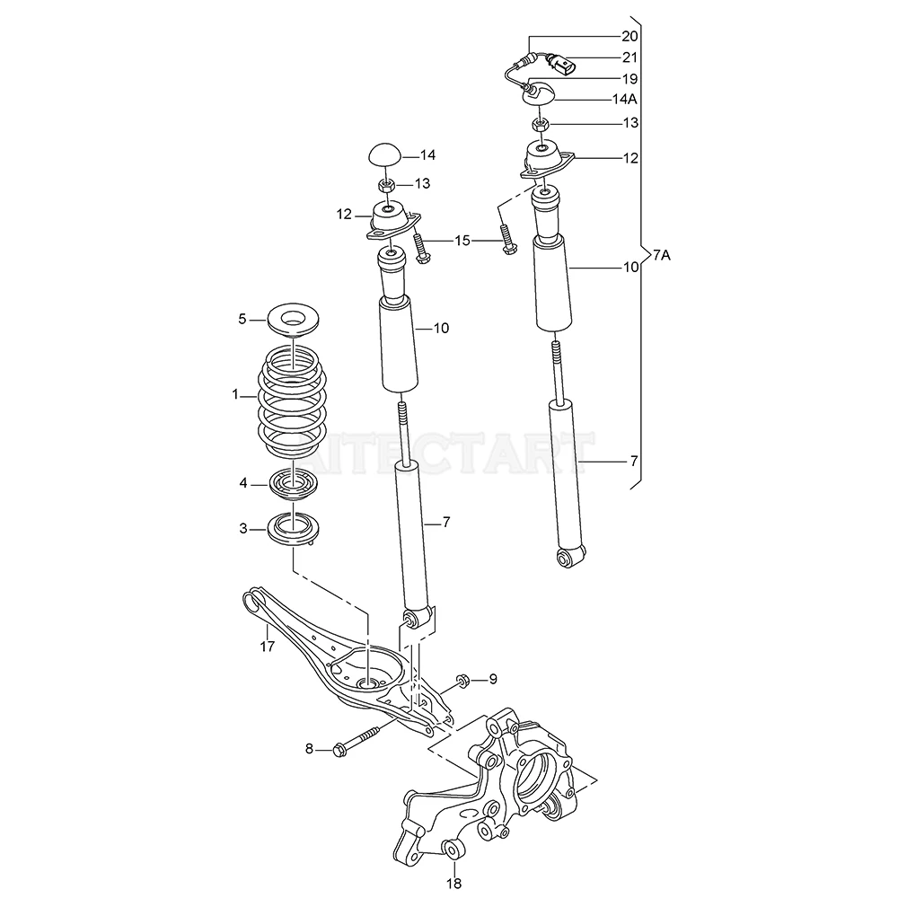 New Pair Rear Air Suspension Shock Absorber For Audi A3 S3 8V RS3 TT TTS 2015-2020, OEM 8V7513021E Car Accessories High-Quality