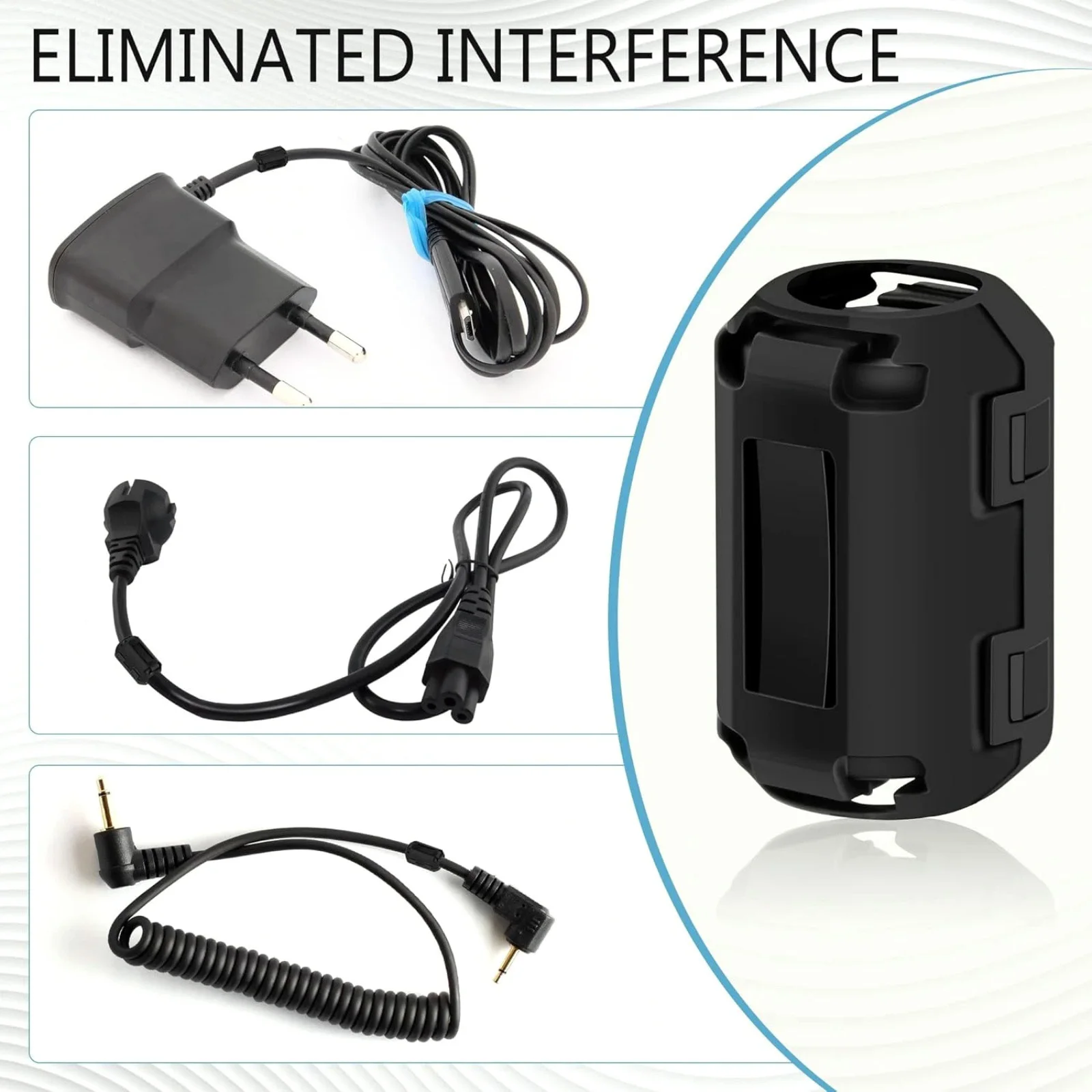 10/20/50 Stück Clip-on Ferritkern RFI EMI Störschutzfilter für 3,5-15mm USB/TV/Audiokabel Anti-Interferenz Ferritperle – Detail 4