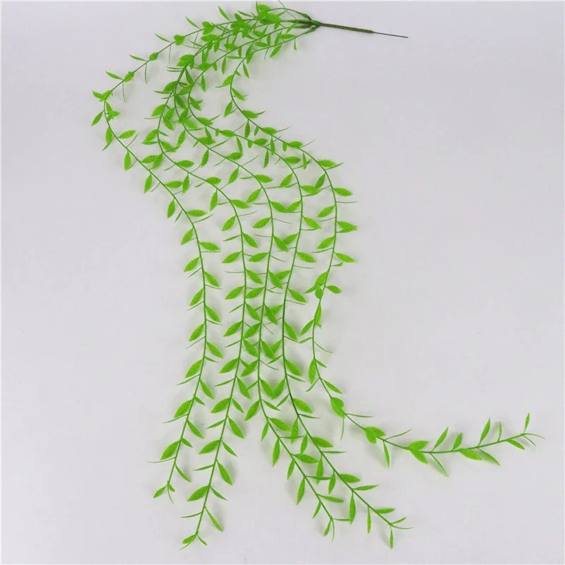 Home Artificial Rattan Leaf Lifelike Plastic Simulation Willow 105cm DIY Decoration Fake Plants Garden Garland
