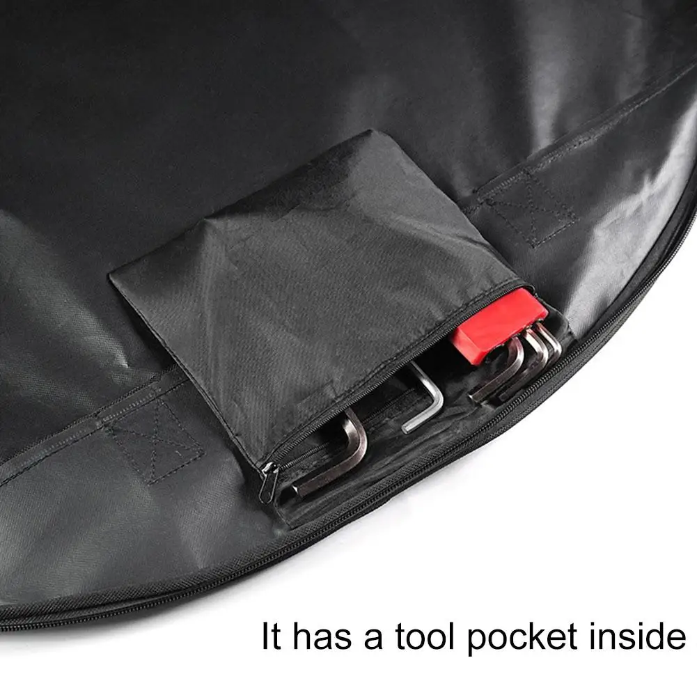 

Portable Bike Wheel Bag Diameter 86mm for 2627 529 Inch Mountain Bike and 700C Road Bike with Oxford Fabric and Tool Pocket