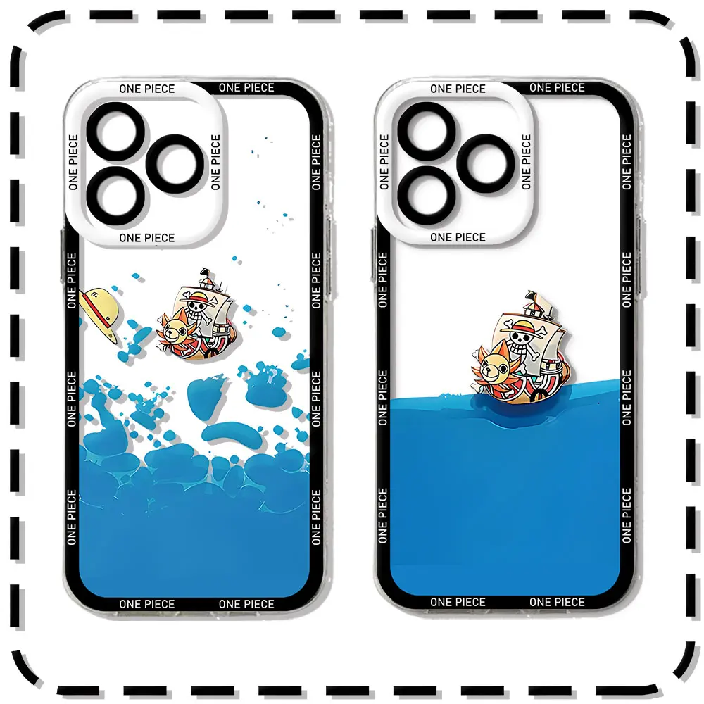 Sailing Ship Pieces Ones Phone Case For iPhone 16 15 14 13 12 11 Mini Pro Max X XR XSMax 6S 6 7 8 Plus SE20 Transparent Cover