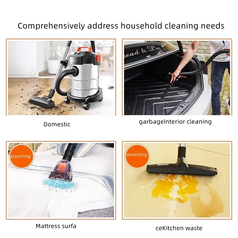 強力な小型ハンドヘルドカーペット洗浄機、家庭用ハイパワー掃除機、ウェットおよびドライブローバケット、1200w