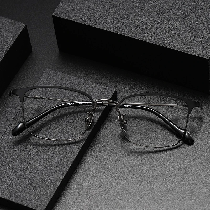 

Pure Titanium Glasses Frame Men Brand Design Square Ultralight Eyeglasses Japanese Ultralight-Weight High Quality Eyewear