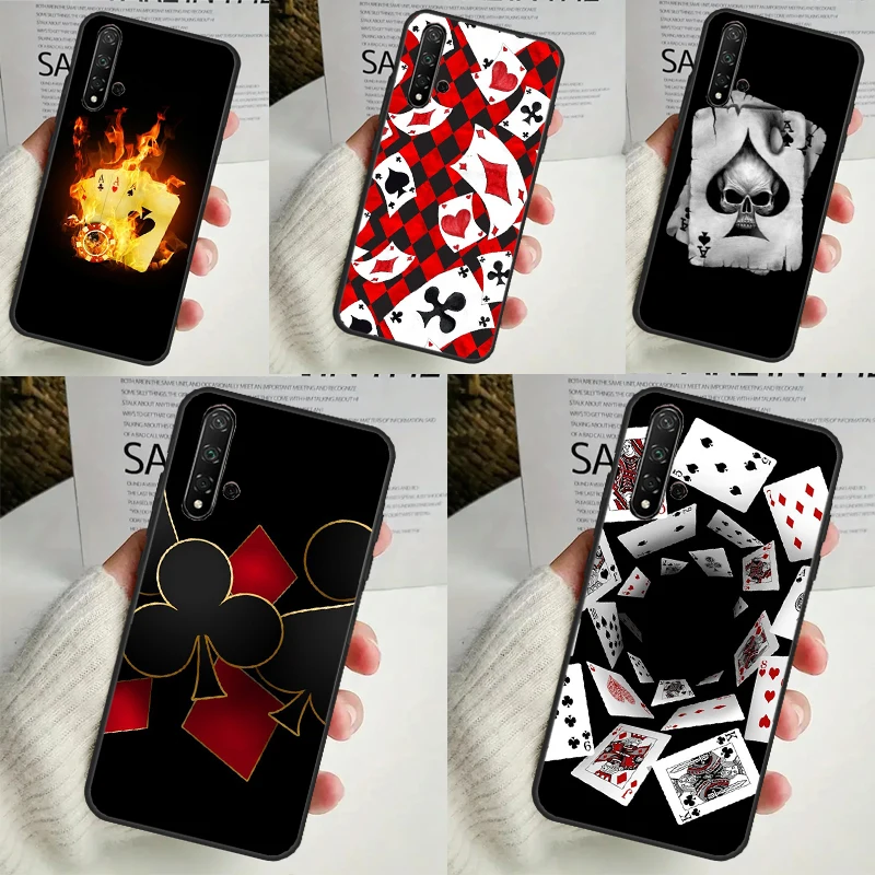 Poker Playing Card Case For Huawei Nova 11i 3i 7i 5T 11 9 10 SE Y60 Y61 Y70 Y90 Y91 P20 P40 Lite P30 Pro Cover