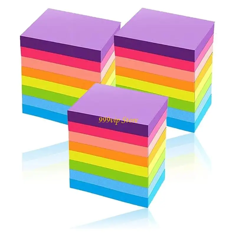 C90C 8 PCS Note Pad Notes Sticking Notes Pad Memo Memo Memo Pad สีสันสดใสแผ่นยึดติดกาวสำหรับคนงานออฟฟิศ