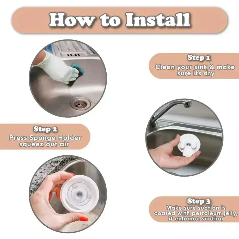 1 يبتسم الإسفنج كتيفة ثابتة تخزين الحاويات شفط كأس بالوعة المطبخ الحمام صندوق تخزين. #6