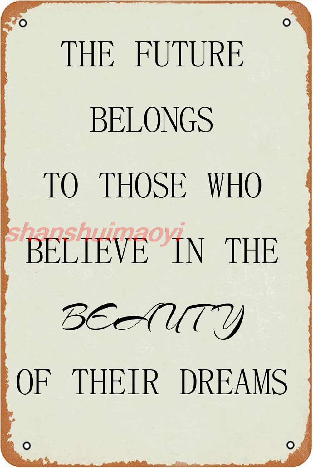 Retro vintage posters Metal Sign The future belongs to those who believe in the beauty of their dreams Signs Room Decor Vin HAI