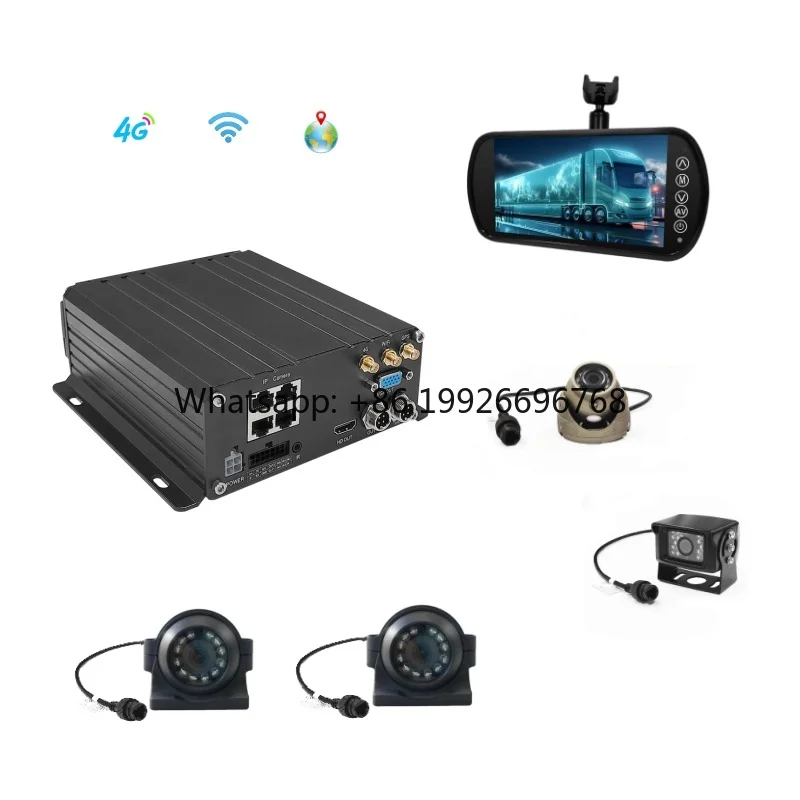 

Factory 4 Channel MNVR with 4CH IP 4CH 1080P Signal Input 4G GPS WIFI and Optional DMS ADAS BSD AI Function MDVR MNVR